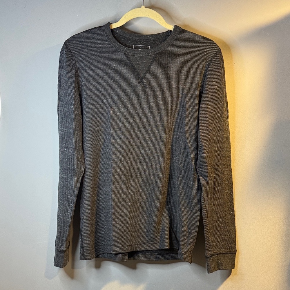 Sonoma Charcoal Ribbed V-Neck Top